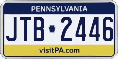 PA license plate JTB2446