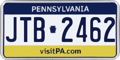 PA license plate JTB2462