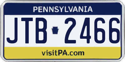 PA license plate JTB2466
