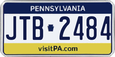 PA license plate JTB2484