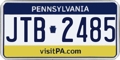 PA license plate JTB2485