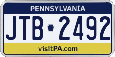 PA license plate JTB2492