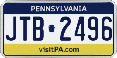 PA license plate JTB2496