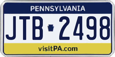PA license plate JTB2498