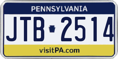 PA license plate JTB2514