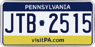PA license plate JTB2515