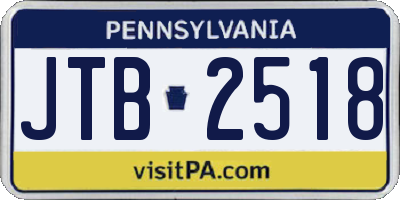 PA license plate JTB2518