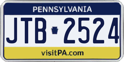 PA license plate JTB2524