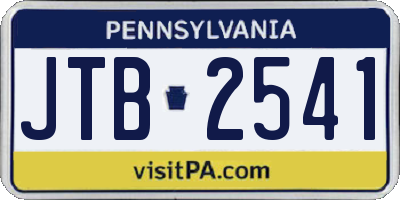 PA license plate JTB2541