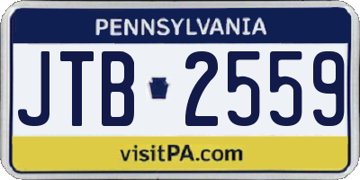 PA license plate JTB2559