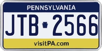 PA license plate JTB2566