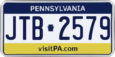 PA license plate JTB2579
