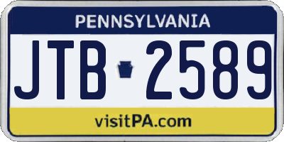 PA license plate JTB2589