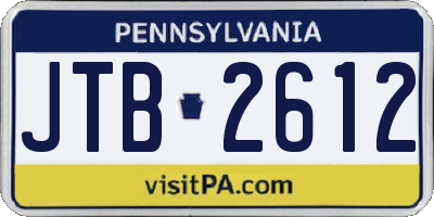 PA license plate JTB2612