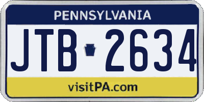PA license plate JTB2634