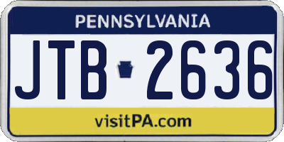 PA license plate JTB2636
