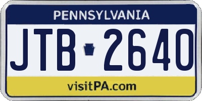 PA license plate JTB2640