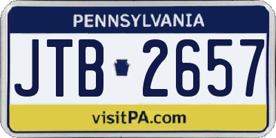PA license plate JTB2657