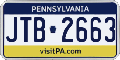 PA license plate JTB2663