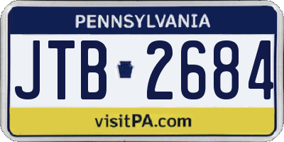 PA license plate JTB2684