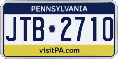 PA license plate JTB2710