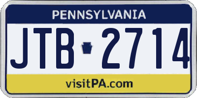 PA license plate JTB2714