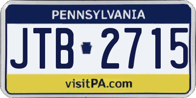PA license plate JTB2715