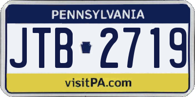 PA license plate JTB2719