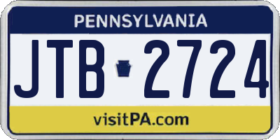 PA license plate JTB2724