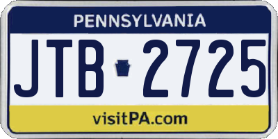 PA license plate JTB2725