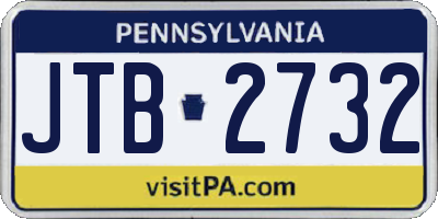 PA license plate JTB2732