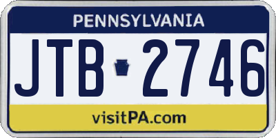 PA license plate JTB2746