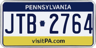 PA license plate JTB2764