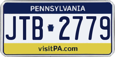 PA license plate JTB2779