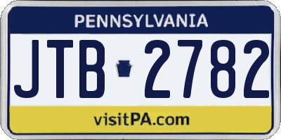 PA license plate JTB2782