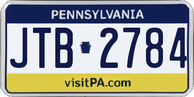 PA license plate JTB2784