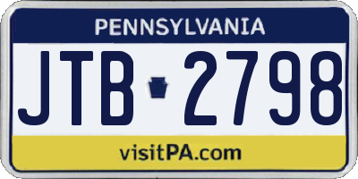 PA license plate JTB2798