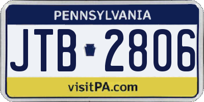 PA license plate JTB2806