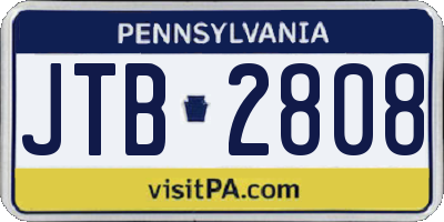 PA license plate JTB2808