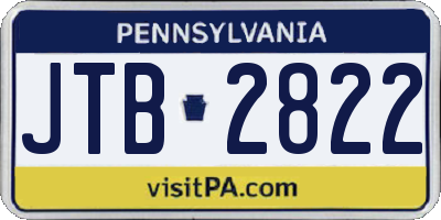 PA license plate JTB2822