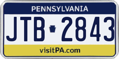 PA license plate JTB2843