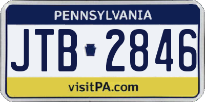 PA license plate JTB2846