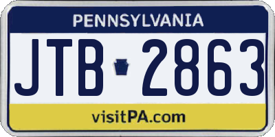 PA license plate JTB2863