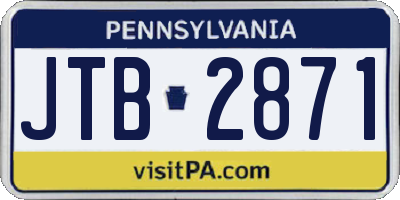 PA license plate JTB2871