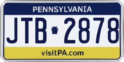 PA license plate JTB2878