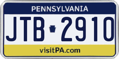 PA license plate JTB2910