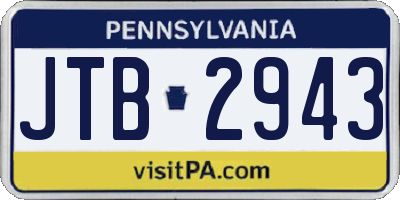 PA license plate JTB2943