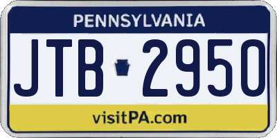 PA license plate JTB2950