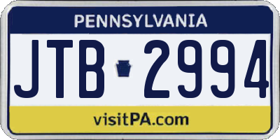 PA license plate JTB2994