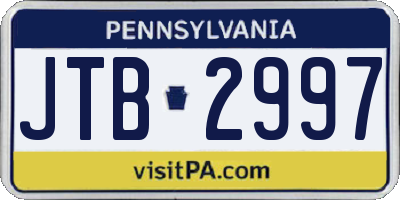 PA license plate JTB2997